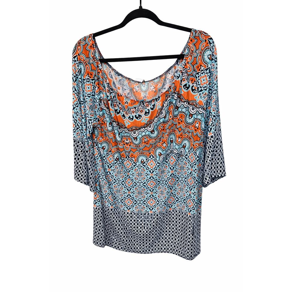 Honeyme Medium Boho Festival Peasant Top Paisley Y2K Cottagecore Coastal Cowgirl